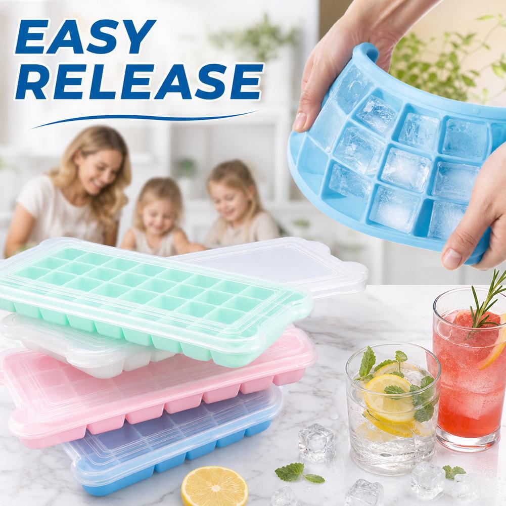 Coffee Equipment Tray - 실리콘 아이스 큐브 트레이 뚜껑 포함