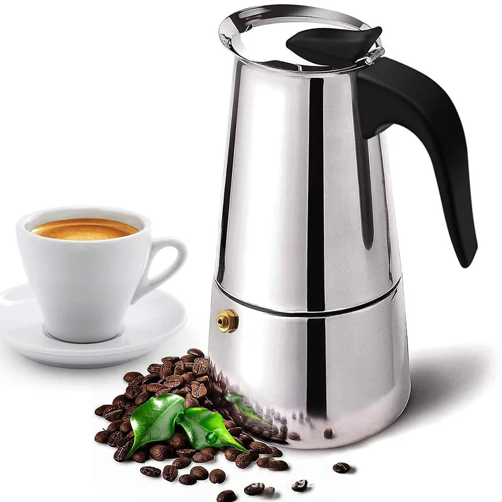 프리미엄 스테인레스 스틸 모카 커피 메이커 2/4/6  - Coffee Equipment Wholesale 리뷰 및 가격